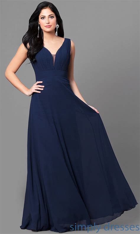 navy blue long evening gowns.